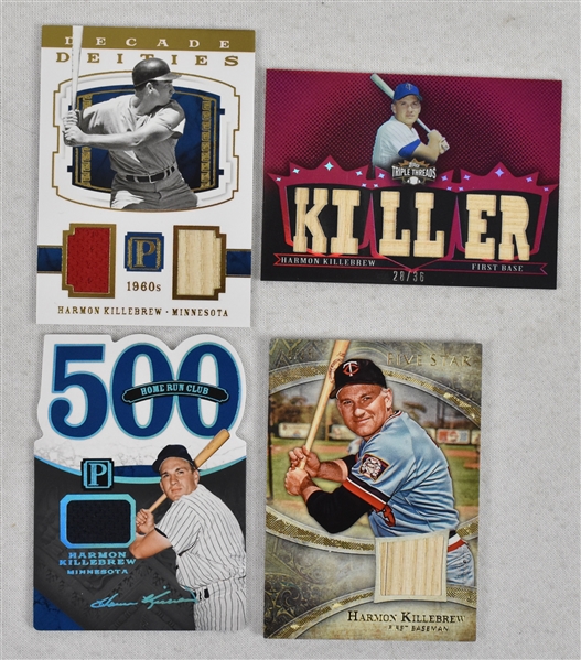 Harmon Killebrew Lot of 4 Game Used Limited Edition Cards