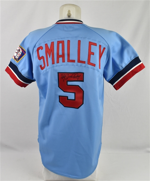 Roy Smalley 1985 Minnesota Twins Game Used Dual Signed Jersey  