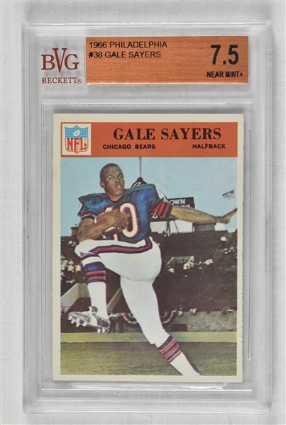 Gale Sayers 1966 Philadelphia Rookie Football Card #38 BVG 7.5