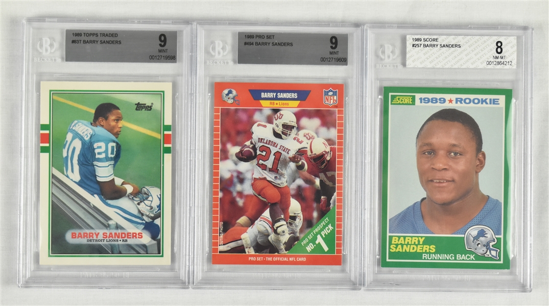 Barry Sanders 1989 Rookie Football Card Collection