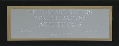 Oakland Raiders 1976 Super Bowl XI Championship Player's Vince Lombardi Trophy