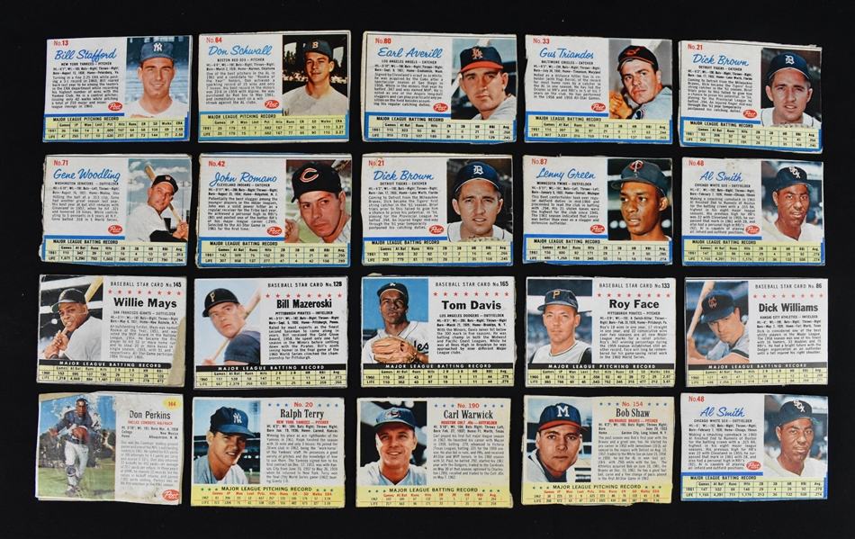 Collection of 1960s Post Cereal Baseball & Football Cards w/Willie Mays