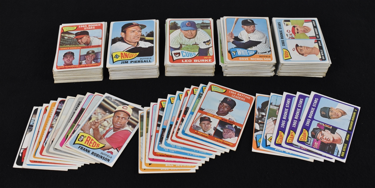 Collection of 1965 Topps Baseball Cards w/Frank Robinson & Roger Maris