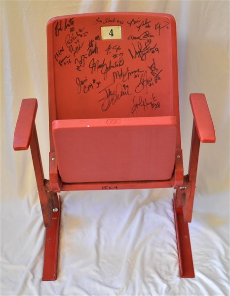 Rare 1980 Olympic Games Lake Placid Seat Signed by the Gold Medal Winning USA Hockey Team