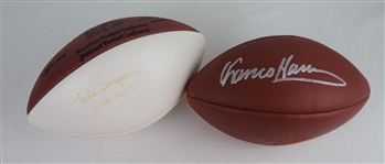 Franco Harris & Gale Sayers Autographed Footballs