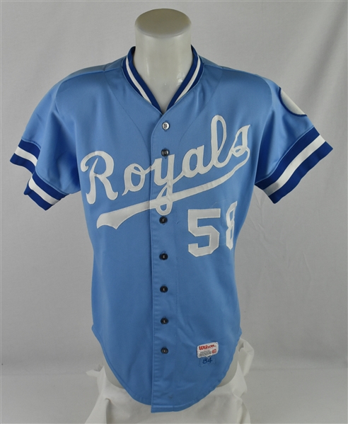 Jorge Ortiz 1984 Kansas City Royals #58 Game Used Jersey