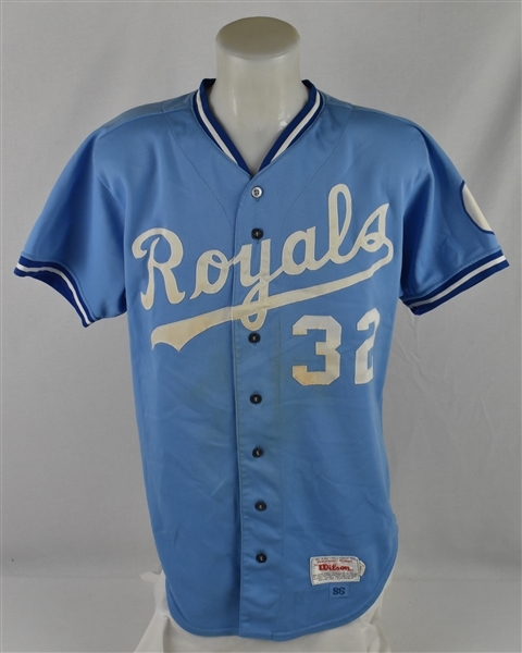 Bill Pecota 1986 Kansas City Royals #32 Game Used Jersey