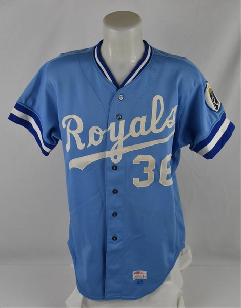 David Leeper 1983 Kansas City Royals #36 Game Used Jersey