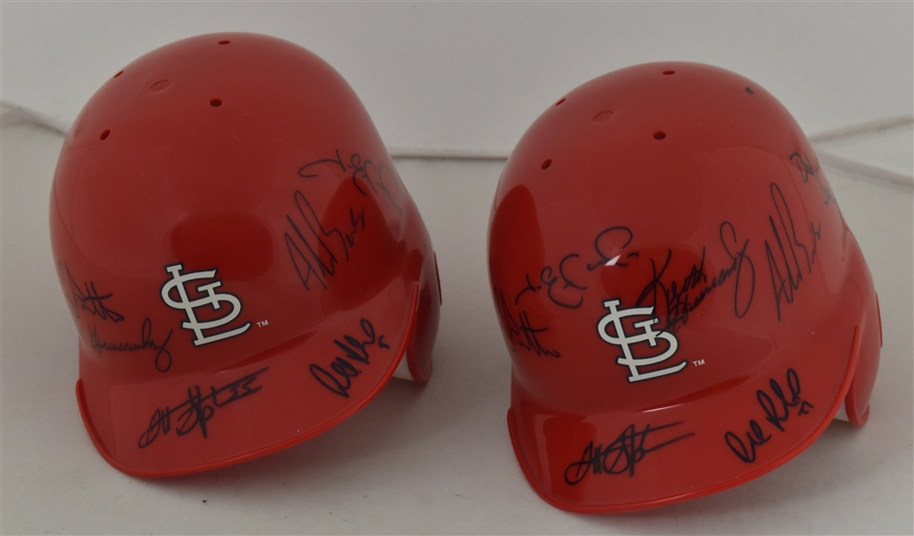 St. Louis Cardinals Lot of 2 Autographed Mini Helmets
