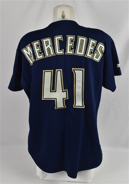 Jose Mercedes 1996 Milwaukee Brewers Game Used Jersey