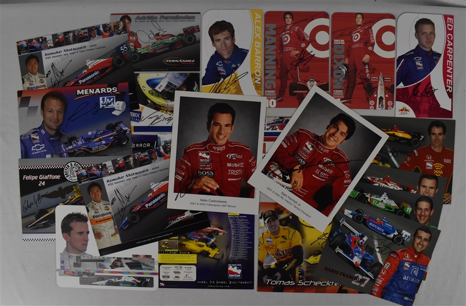 Collection of 22 Autographed 2004 Kansas City Series Racing Cards & Photos 