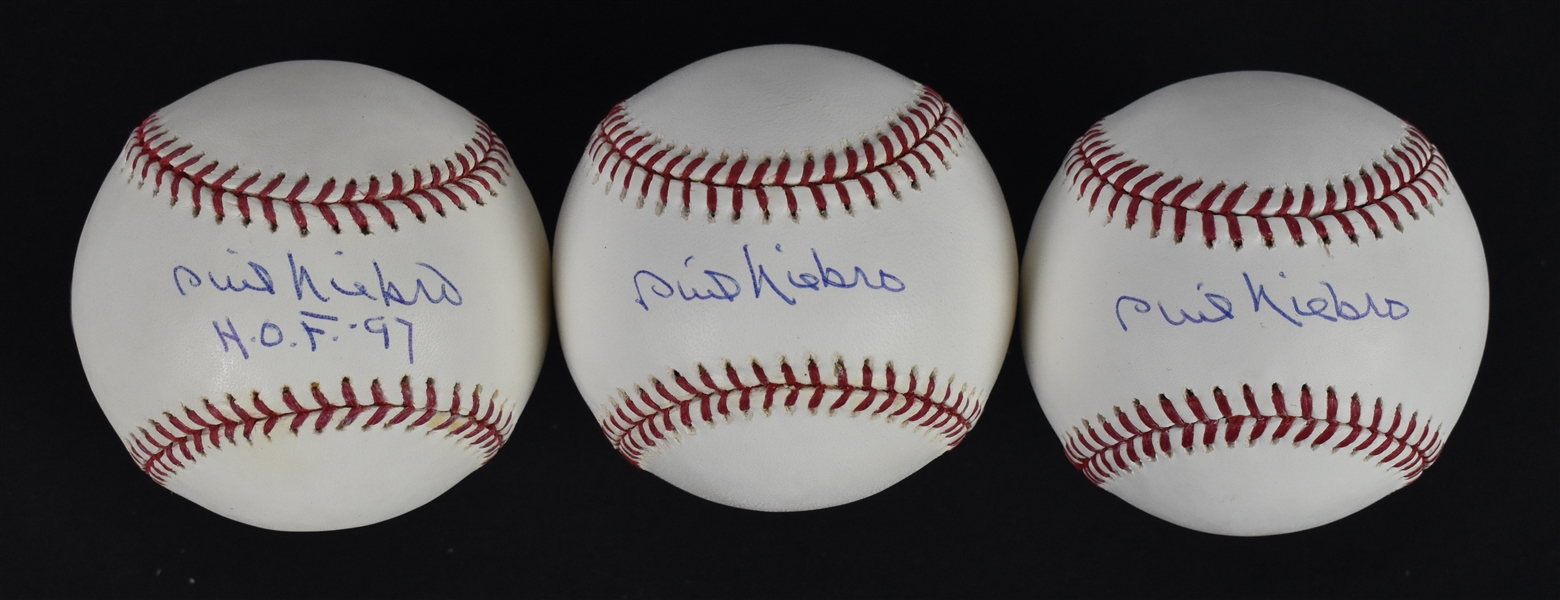 Collection of 3 Autographed Baseballs w/Phil Niekro
