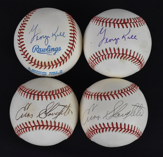 Collection of Autographed Baseballs w/George Kell & Enos Slaughter