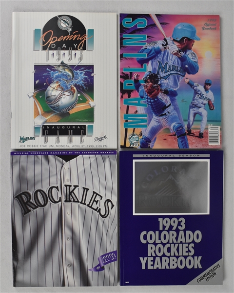 Florida Marlins & Colorado Rockies 1993 Inaugural Season 1st Game Yearbook & Program