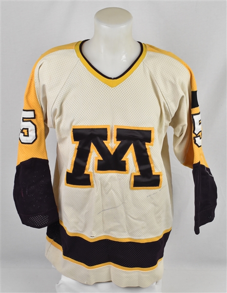 Mike Knoke 1980-81 Minnesota Gophers Game Used Hockey Jersey w/Dave Miedema LOA