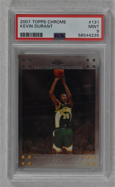Kevin Durant 2007 Topps Chrome Rookie Card #131 PSA 9 Mint