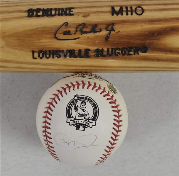 Cal Ripken Jr. Autographed Baseball & Bat