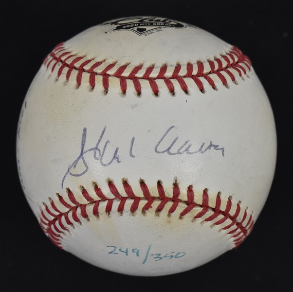 Willie Mays Hank Aaron & Eddie Murray Autographed Limited Edition Baseball