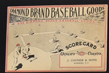 Early 1900's Diamond Brand Scorecard