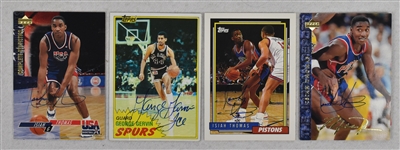 Collection of 4 Autographed Basketball Cards