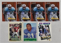 Collection of 7 Autographed Football Cards w/Steve McNair & Steve Young