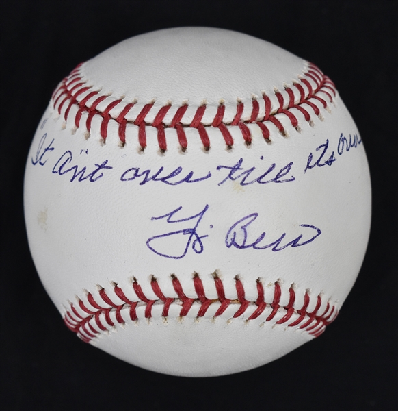 Yogi Berra "It Aint Over Til Its Over" Autographed & Inscribed Baseball