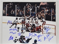 Team USA 1980 Miracle on Ice Autographed 16x20 Photo w/12 Signatures