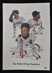 Pride of San Francisco Lithograph Signed by Barry Bonds, Bobby Bonds & Willie Mays
