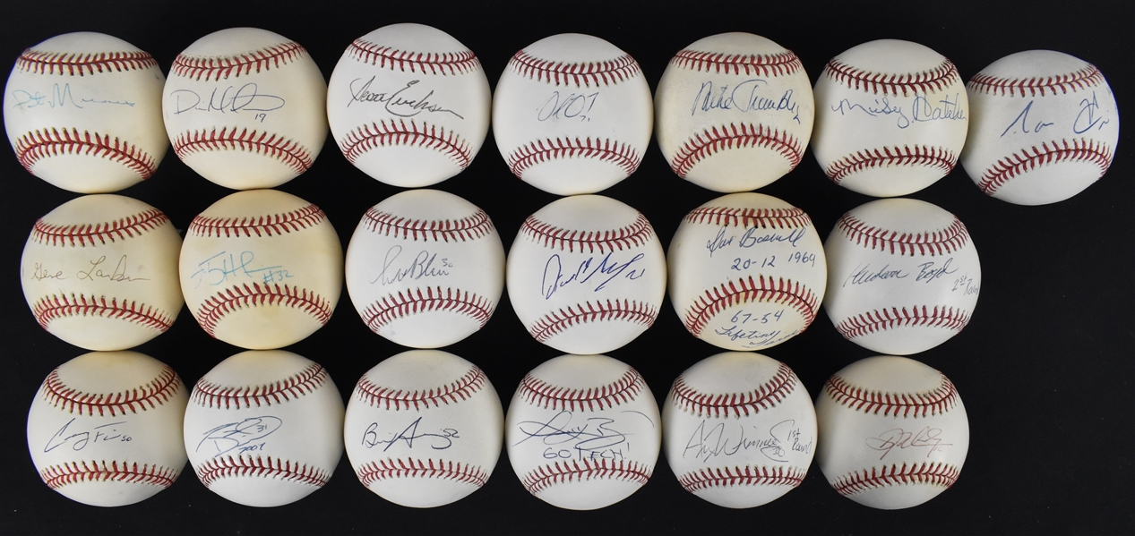 Collection of 19 Signed Baseballs w/Dave Boswell & Gene Larkin