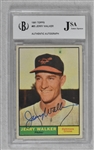 Jerry Walker 1961 Topps Autographed Card #85 