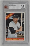 Mickey Mantle 1966 Topps Card #50 BVG 1.5
