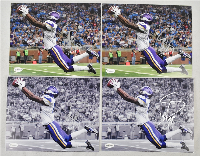 Stefon Diggs Lot of 4 Autographed 8x10 Photos