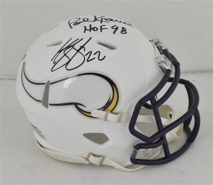 Paul Krause & Harrison Smith Autographed Minnesota Vikings Mini Helmet