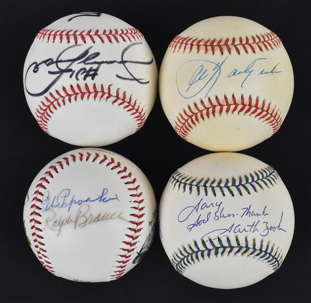 Collection of 5 Autographed Baseballs w/Al Gore & Mark McGwire Sammy Sosa Dual Signed