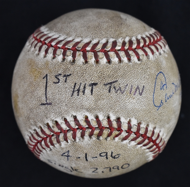 Paul Molitor 1st Hit As a Minnesota Twin & Career Hit #2790 Game Used & Autographed Baseball