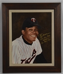 Rod Carew 1967-68 Rookie All-Star Original Painting Signed & Inscribed by Carew