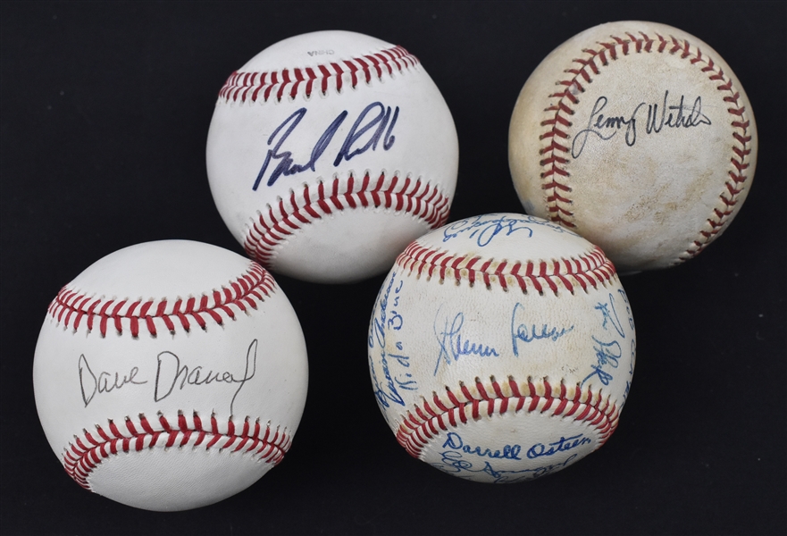 Minnesota Twins & Chicago Cubs Lot of 4 Autographed Baseballs