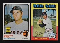 Carlton Fisk 1973 & 1975 Topps Baseball Cards