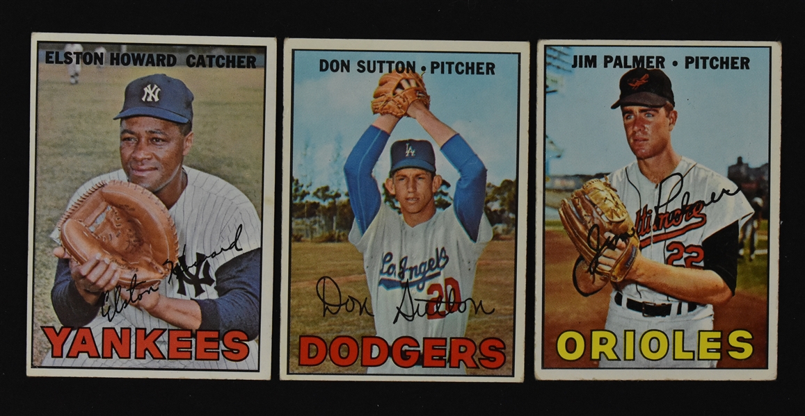 Lot of 3 Vintage 1967 Topps Baseball Cards w/Jim Palmer 