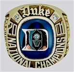 Duke Blue Devils RARE 2001 NCAA Championship 10K Gold Ring