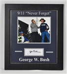 George W. Bush Autographed 18x20 Display w/Cut Signature JSA