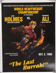 Muhammad Ali vs. Larry Holmes Autographed Fight Poster Oct 2 1980 JSA