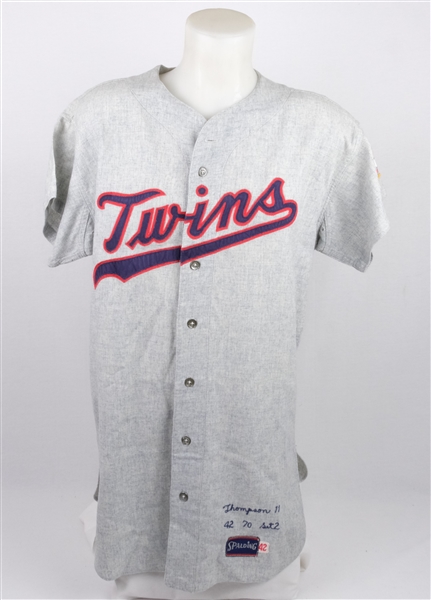 Danny Thompson 1970 Minnesota Twins Game Used Rookie Spring Training Flannel Jersey