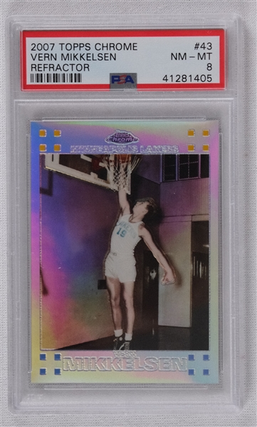 Vern Mikkelsen 2007 Topps Chrome #43 Basketball Card PSA 8 NM-MT