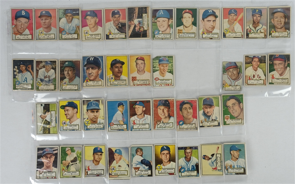 Vintage 1952 Topps Collection of 40 Baseball Cards