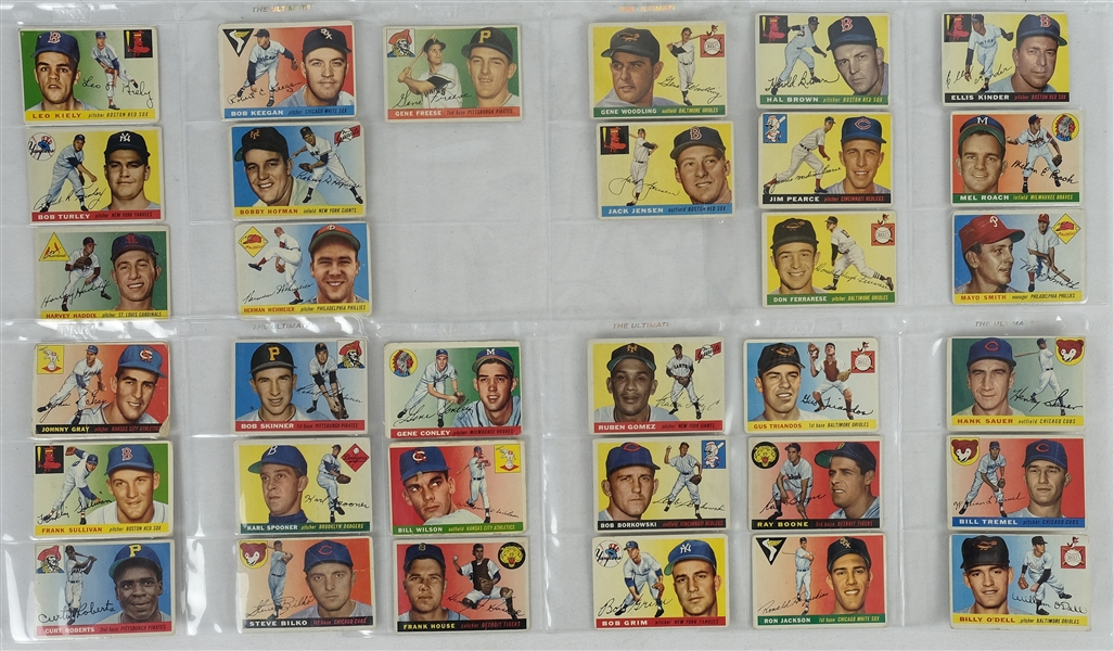 Vintage 1955 Topps Collection of 33 Baseball Cards