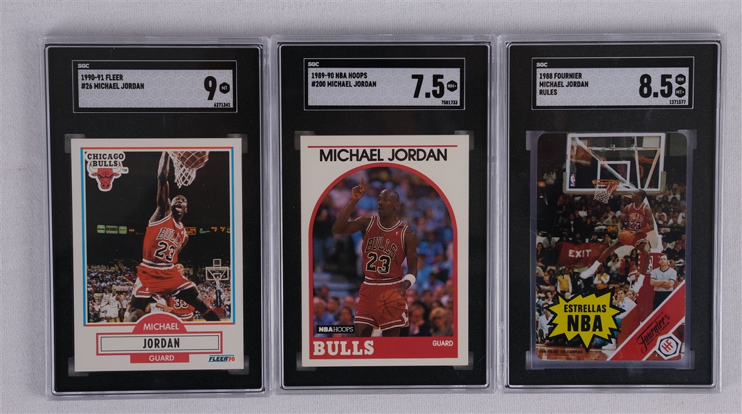 Michael Jordan Lot of 3 Graded Basketball Cards