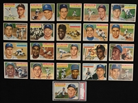 Vintage 1956 Topps Baseball Complete Set w/Mickey Mantle Roberto Clemente Hank Aaron Willie Mays Sandy Koufax