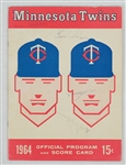 Minnesota Twins vs. Boston Red Sox 1964 Autographed Program