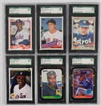 Collection of 6 Graded Baseball Cards w/Greg Maddux